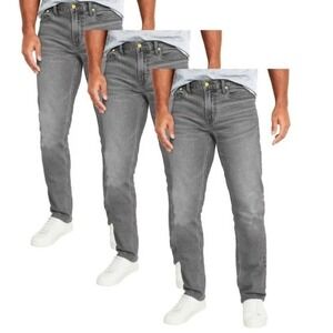 Blu Rock Men's Gray Flex Stretch Denim Slim Straight Fit Jeans NWT Size 34x31